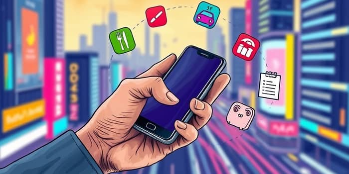 Apps com organização por categorias como alimentação, lazer e transporte